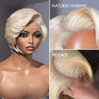613 Blonde Pixie Cut Wig Glueless Minimalist HD Lace C Part Short Wig 100% Human Hair Pre-Cut Lace - LUVME GLUELESS™