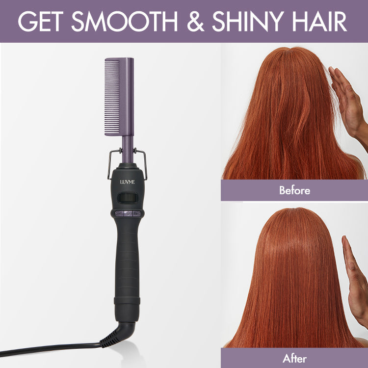 Electric Hot Comb with US Plug  for Wigs and Natural Hair. 30s Fast Heating & Adjustable Temp