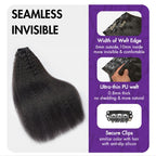 Full Hair Kinky Straight Seamless Clip in Human Hair Extensions Hair Pieces 135g 9pcs / 7pcs with Free Gift - Limited Offer