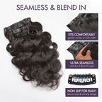 Soft Body Wave Seamless Clip in Extensions Real Human Hair Pieces 135g 9pcs / 7pcs with Free Gift