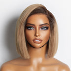 Put On & Go Blunt Cut Straight Bob Minimalist HD Lace Glueless C Part Wig  - US Only