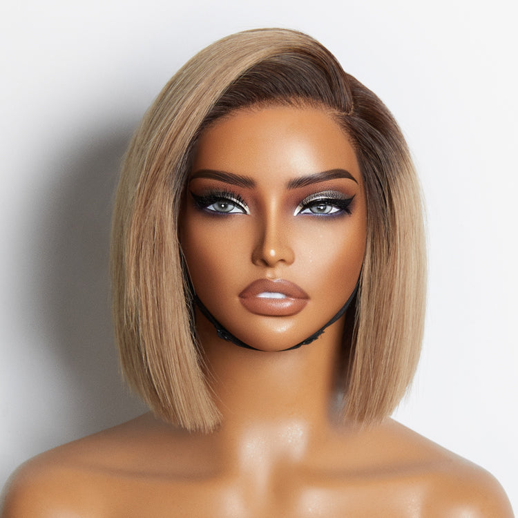 Put On & Go Blunt Cut Straight Bob Minimalist HD Lace Glueless C Part Wig  - US Only