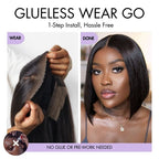 Luvme All-Day Comfort™ Wig Silky Blunt Cut Bob Glueless 7x6 Closure HD Lace Wig Pre-Cut Lace