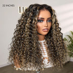 AiryFit™ Scalp Care Wigs - Blonde Highlight Water Wave Snugfit Glueless 5x5 Closure Lace Long Curly Wig Pre-Cut Lace - US Only