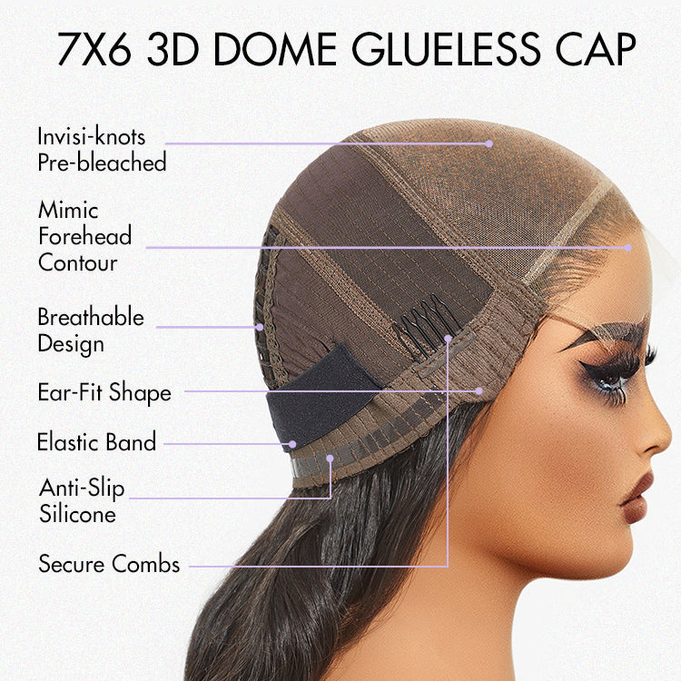 Luvme Hair PartingMax Glueless Wig Ombre Copper Brown Water Wave 7x6 Closure HD Lace Wig  - US Only