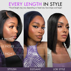 Put On & Go Blunt Cut Straight Bob Minimalist HD Lace Glueless C Part Wig  - US Only