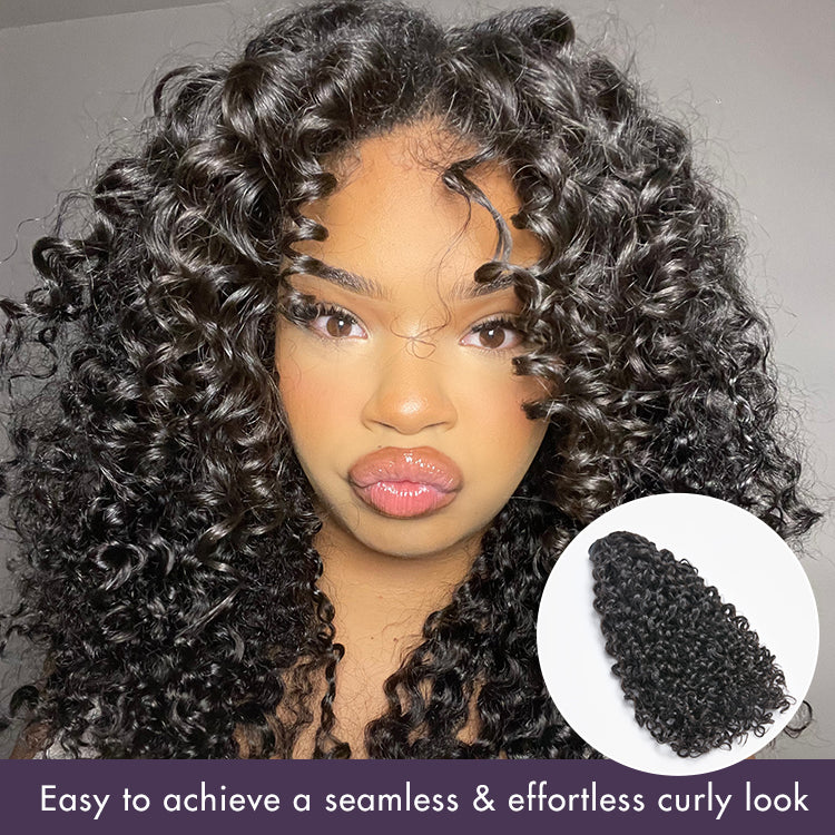 Messy Burmese Curly Seamless Clip in Extensions Real Human Hair Pieces 135g 9pcs / 7pcs with Free Gift