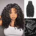 Messy Burmese Curly Seamless Clip in Extensions Real Human Hair Pieces 135g 9pcs / 7pcs with Free Gift