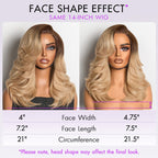 Ombre Blonde Blow Out Layered Cut Wavy Glueless HD Minimalist Lace Wig