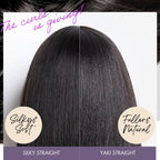 Put On and Go Brown Highlight Yaki Bob with Bangs Glueless Minimalist Lace Wig Breathable Cap