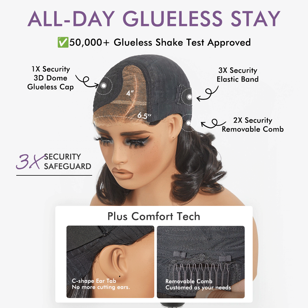 Luvme All-Day Comfort™ Wig Highlight Blunt Cut Bob Glueless Minimalist HD Lace Wig Pre-Cut Lace