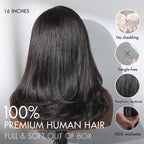 Natural Look Yaki Texture Layered Bangs Bob Wig Glueless Minimalist HD Lace Human Hair Wig Pre-Cut Lace