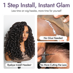 180% Density Bouncy Curls Glueless 5x5 Closure Pre-Cut Lace Layered Curly Wig Breathable Cap