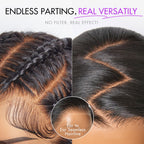 PreMax Wigs | Ultra Natural Hairline Brown Highlight Silky Straight Glueless 13x4 Frontal Lace Long Wig Pre-Cut Lace