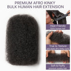 Readitress™ Afro Kinky Bulk Human hair for Dreadlock Extensions. Repair Locs. Twists and Braids