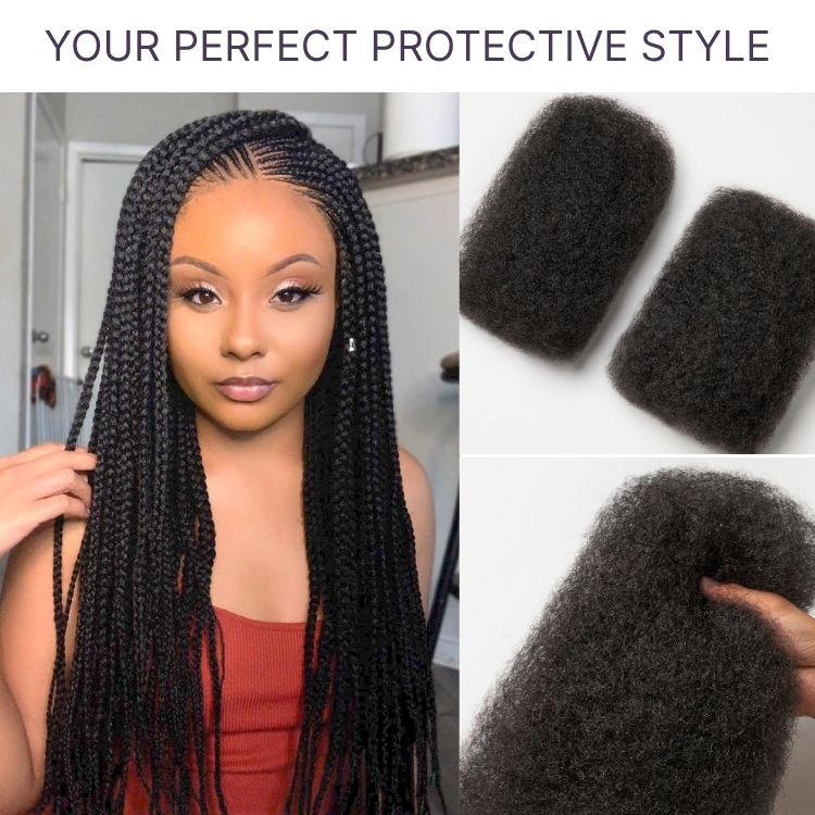 Readitress™ Afro Kinky Bulk Human hair for Dreadlock Extensions. Repair Locs. Twists and Braids
