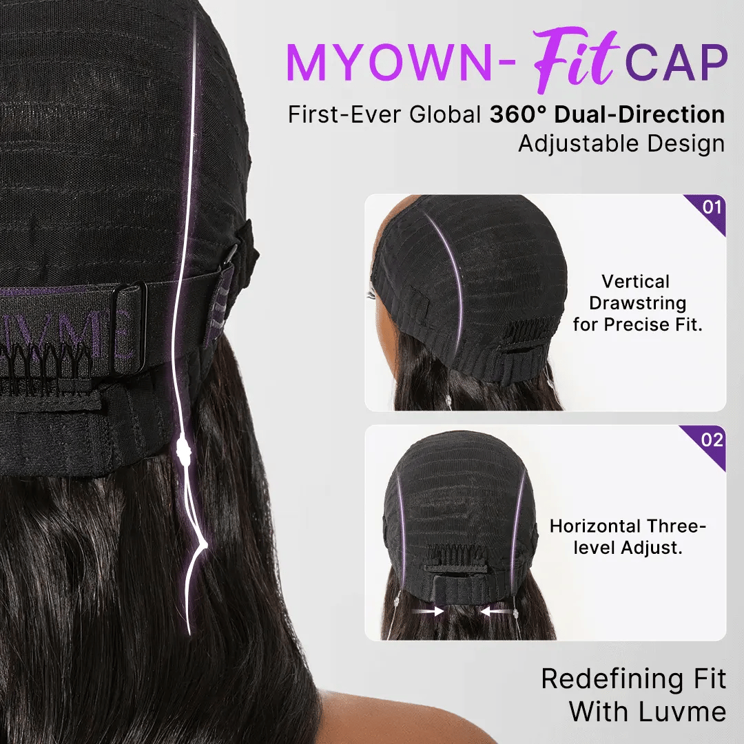 MyOwn-Fit™ PartingMax Glueless Personalized Comfort Wig 250% Density Bone Straight with Baby Hair 7x6 Closure HD Lace Wig Pre Cut & Plucked & Bleached Ready to Go