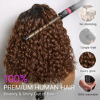Ready to Go Ombre Brown Water Wave Short Curly Bob Wig Glueless Minimalist HD Lace Wig Pre-Cut Lace