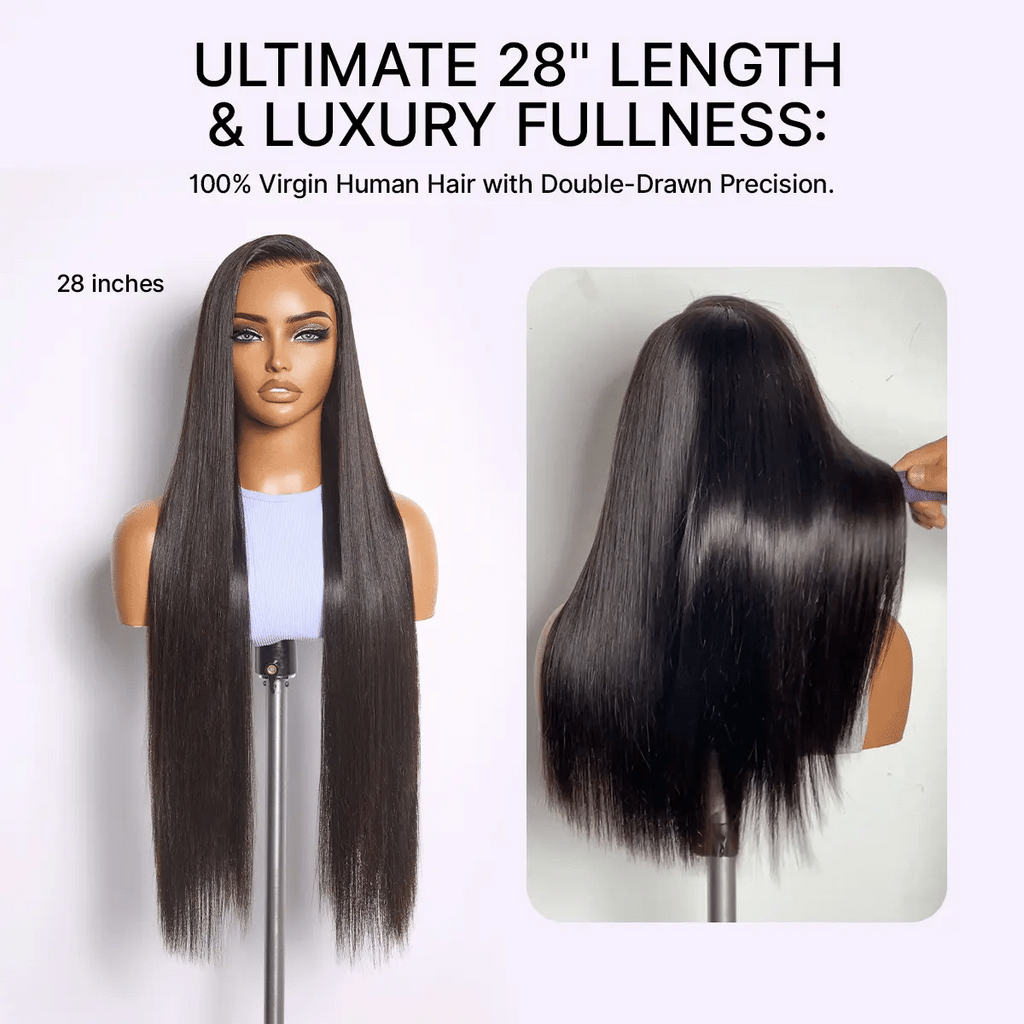MyOwn-Fit™ PartingMax Glueless Personalized Comfort Wig 250% Density Bone Straight with Baby Hair 7x6 Closure HD Lace Wig Pre Cut & Plucked & Bleached Ready to Go