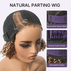 Blonde Highlight Short Cut Kinky Curly Minimalist HD Lace Glueless Wig Pre-Cut Lace