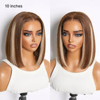Ash Blonde Highlight Glueless 5x5 HD Closure Lace Bob Wig Pre-Cut Lace Flexi-Fit Drawstring Cap