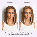 Ash Blonde Highlight Glueless 5x5 HD Closure Lace Bob Wig Pre-Cut Lace Flexi-Fit Drawstring Cap