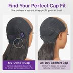 MyOwn-Fit™ PartingMax Glueless Personalized Comfort Wig 250% Density Bone Straight with Baby Hair 7x6 Closure HD Lace Wig Pre Cut & Plucked & Bleached Ready to Go