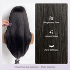PreMax Super Natural Hairline Face-Framing Layered Cut Silky Straight Glueless 13x4 Frontal Lace Wig Human Hair Pre-Cut Lace