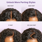 Wear & Go Ombre Brown Fluffy Curly 180% Density Glueless 5x5 Closure HD Lace Wig Pre-Cut Lace