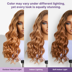Ombre Ginger Loose Wave 180% Density Glueless 5x5 Closure HD Lace Wig Pre-Cut Lace Flexi-Fit Drawstring