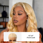 613 Blonde to Ginger Ombre Body Wave Glueless Ear-to-ear 13x4 HD Lace Front Wig Pre-Cut Lace Flexi-Fit Drawstring Cap
