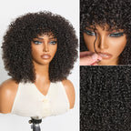 Throw On & Go 200% Density Natural Black Afro Curly No Lace Glueless Short Wig