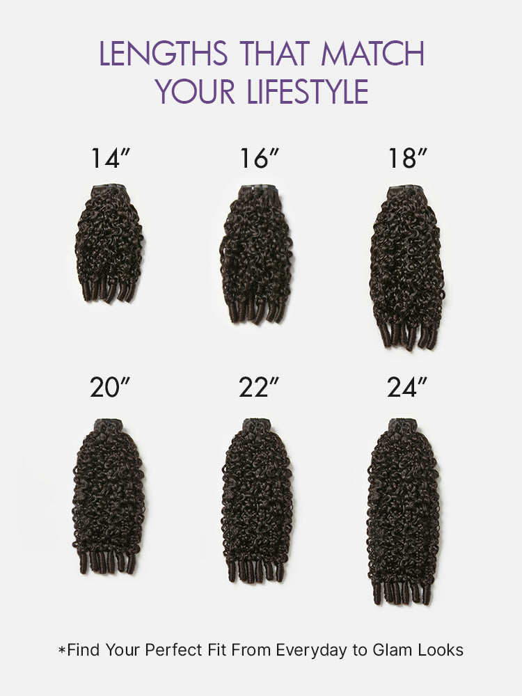 Burmese Curly Finger Coil Ends Seamless Clip in Extensions Real Human Hair Pieces 135g 9pcs / 7pcs with Free Gift
