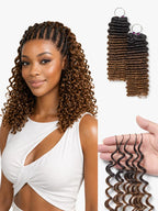 Readitress™ Pre-Separated Feather Crochet Human Hair for Miracle Knots Boho Braids | Deep Wave. Burmese Curly Protective Style (Free Gifts Included)  - US Only