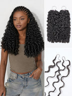 Readitress™ Pre-Separated Feather Crochet Human Hair for Miracle Knots Boho Braids | Deep Wave. Burmese Curly Protective Style (Free Gifts Included)  - US Only