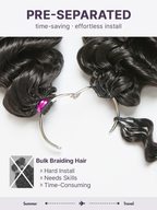 Readitress™ Pre-Separated Feather Crochet Human Hair for Miracle Knots Boho Braids | Deep Wave. Burmese Curly Protective Style (Free Gifts Included)  - US Only