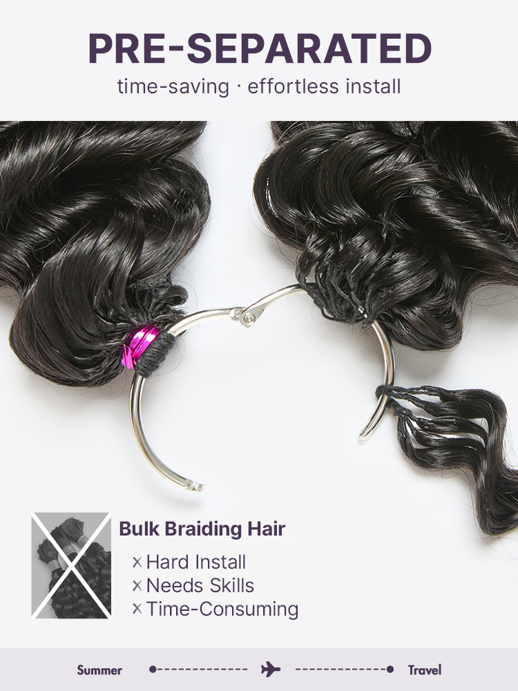 Readitress™ Pre-Separated Feather Crochet Human Hair for Miracle Knots Boho Braids | Deep Wave. Burmese Curly Protective Style (Free Gifts Included)  - US Only