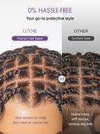 OwnScalp™  Light Weight Flexi-Fit Invisi Drawstring Cap Full Lace Knotless Boho Curls Braided Long Wig Super Natural Scalp Pre-Cut Lace