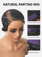 Beginner Friendly Natural Black Lightweight Roll Curl Glueless Minimalist HD Lace Short Pixie Cut Wig Pre Cut Lace