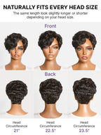 Beginner Friendly Natural Black Lightweight Roll Curl Glueless Minimalist HD Lace Short Pixie Cut Wig Pre Cut Lace
