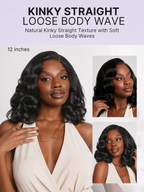 180% Density Effortless Natural Black Kinky Straight 5x5 HD Lace Loose Wave Wig Pre-cut Lace