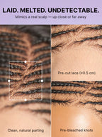 Side-Parted Fulani Braids Straight 13x4 Frontal Lace Bob Wig Pre-cut Lace