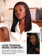 Side-Parted Fulani Braids Straight 13x4 Frontal Lace Bob Wig Pre-cut Lace