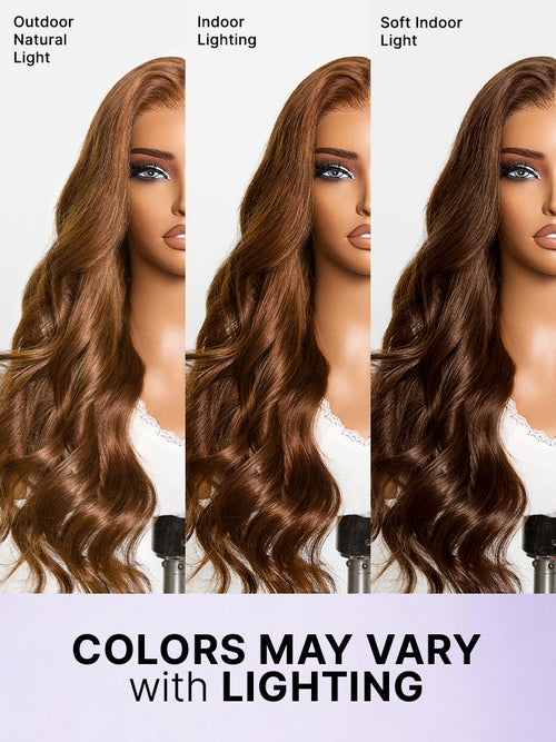 All Day Curl Hold Honey Chestnut Brown 180% Density Loose Wave 7x6 Closure HD Lace Glueless Wig Pre-Cut Lace