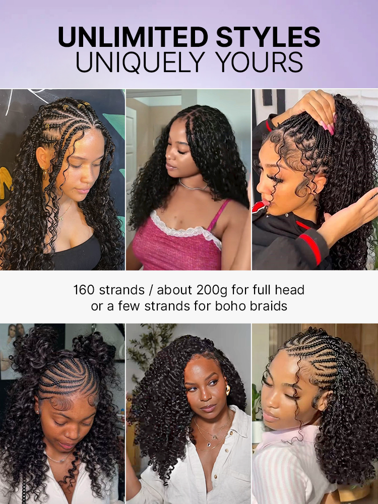 Readitress™ Pre-Separated Feather Crochet Human Hair for Miracle Knots Boho Braids | Deep Wave. Burmese Curly Protective Style (Free Gifts Included)  - US Only