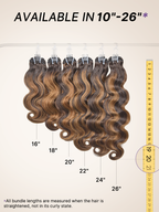Brown Highlight Body Wave Bundles 100% Premium Remy Human Hair Bundles 1pc / 3pcs