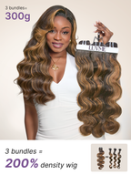 Brown Highlight Body Wave Bundles 100% Premium Remy Human Hair Bundles 1pc / 3pcs
