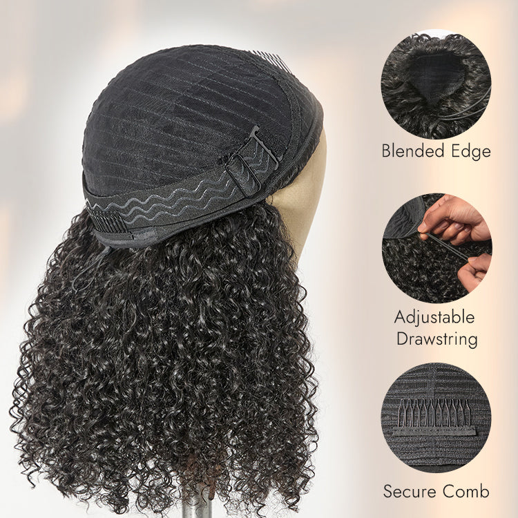 Luvme Too Easy Texture™ 3-In-1 Half Wig 180% Density Water Wave Glueless Flexi-Fit Drawstring Wig