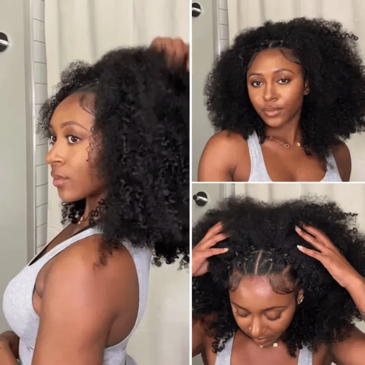 Luvme Too Easy Texture™ 3-In-1 Half Wig 180% Density Water Wave Glueless Flexi-Fit Drawstring Wig