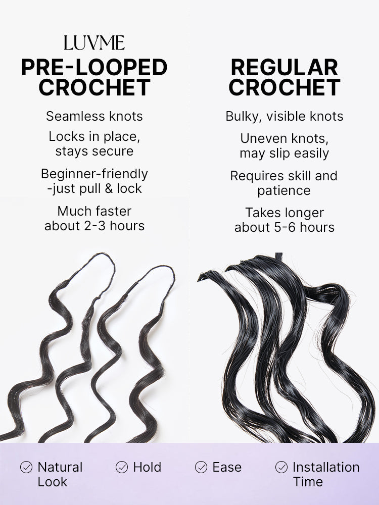 Miracle Knots Crochet Hair Burmese Curly for Boho Braids | Crochet Weaves | Fulani Braids | Twists Pre-Separated Lightweight Full & Soft Pre-Looped Human Hair Extensions Protective Style